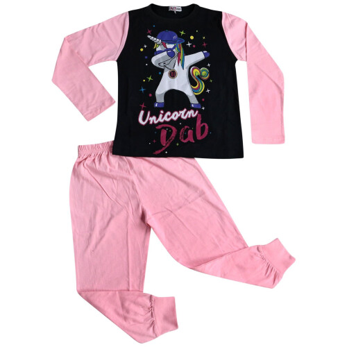 (13 Years, Baby Pink) Kids Girls Pyjamas Designer Unicorn Dab Floss Lounge Wear Nightwear PJS 5-13 Yr
