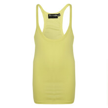 (5-6 Years, Lemon) Girls Vest Kids Stylish Racer Back Fashion Top T Shirt Age 5 6 7 8 9 10 11 13 Y