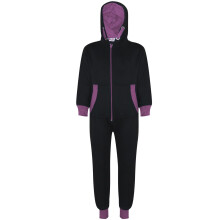 (7-8 Years) Kids Girls Fleece Contrast A2Z Onesie One Piece Lilac All In One Jumpsuit 2-13Yr