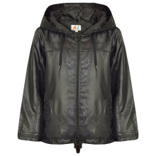 (5-6 Years, Black) Girls Boys Raincoats Jackets Cagoule Lightweight Jacket Hooded Rain Mac 5-13 Yr