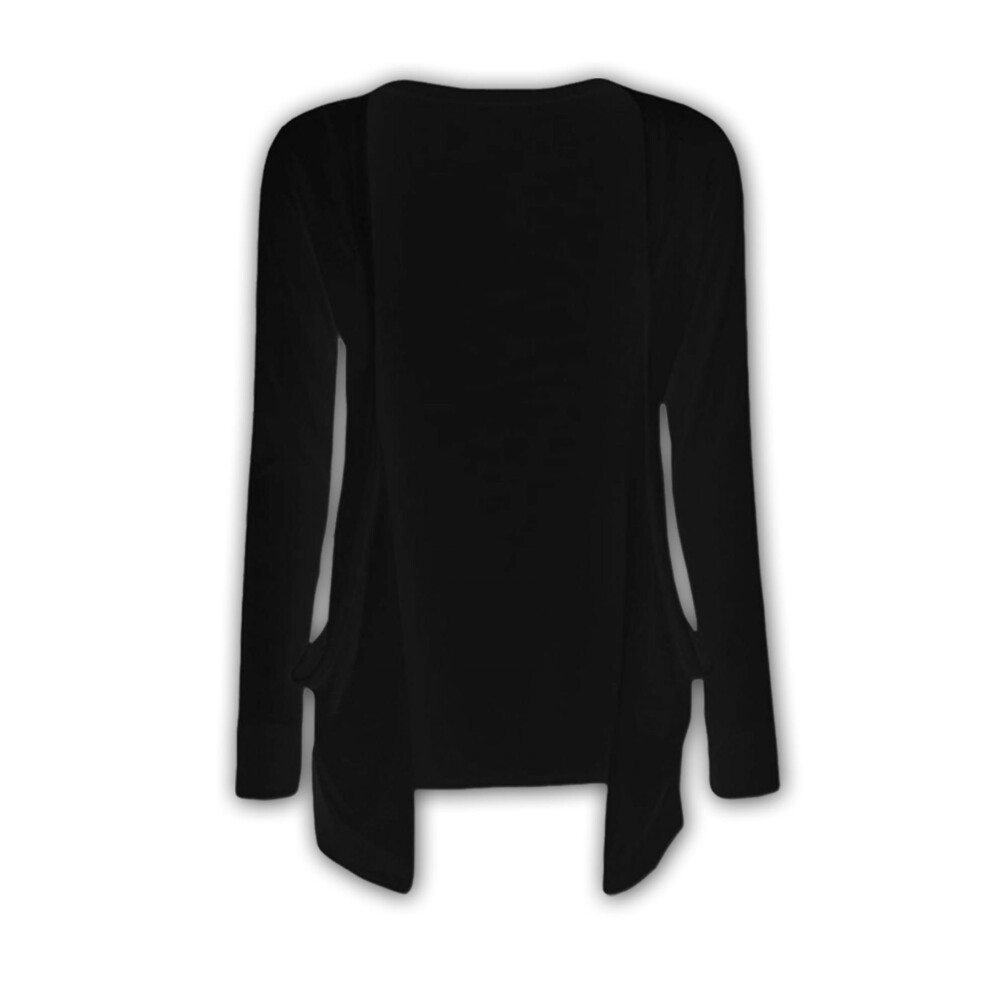 (2-3 Years, Black) Kids Girls Plain Open Boyfriend Cardigan Long Sleeves Fashion Top Age 2-13 Years