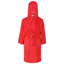 (5-6 Years, Red) Kids Girls Boys 100% Cotton Soft Terry Hooded Bathrobe Luxury Dressing Gown 5-13
