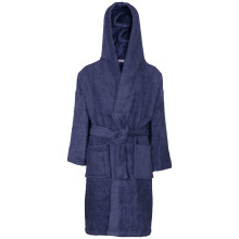 (5-6 Years, Navy) Kids Girls Boys 100% Cotton Soft Terry Hooded Bathrobe Luxury Dressing Gown 5-13