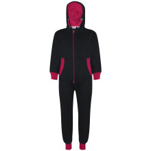 (3-4 Years) Kids Girls Fleece Contrast A2Z Onesie One Piece Pink All In One Jumpsuit 2-13 Yr