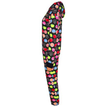 (5-6 Years, Black) Kids Onesie Girls Boys Fruit Print Soft Fluffy All In One Xmas Costume 2-6 Years