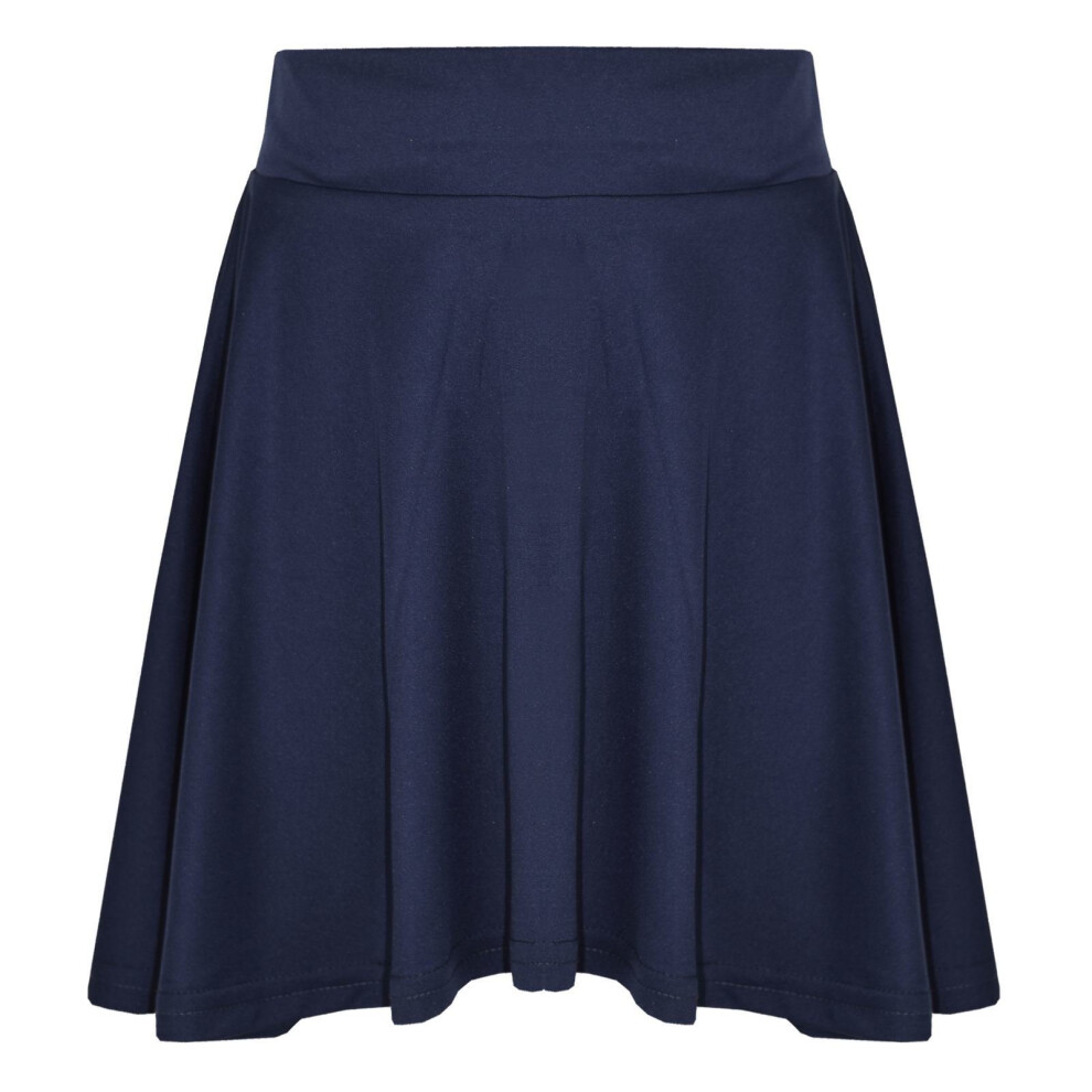 A2zkids (7-8 Years, Navy) New Girls Skater Skirt School Fashion Summer Skirt Blue
