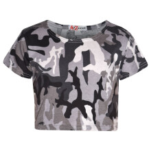 (9-10 Years, Crop Top) Girls Top Kids Camouflage Print Crop Top Legging Midi Dress New Age 7-13 Years