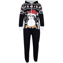 (5-6 Years, Penguin Santa) New Kids Girls Boys Novelty Christmas Santa Reindeer Onesie All In One Jumpsuit