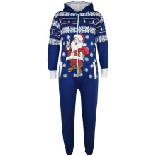 (5-6 Years, Santa Royal Blue) New Kids Girls Boys Novelty Christmas Santa Reindeer Onesie All In One Jumpsuit