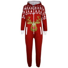 (9-10 Years, Reindeer Red) New Kids Girls Boys Novelty Christmas Santa Reindeer Onesie All In One Jumpsuit