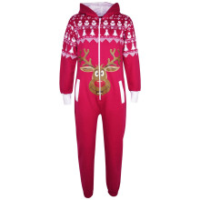 (9-10 Years, Pink Reindeer) New Kids Girls Boys Novelty Christmas Santa Reindeer Onesie All In One Jumpsuit