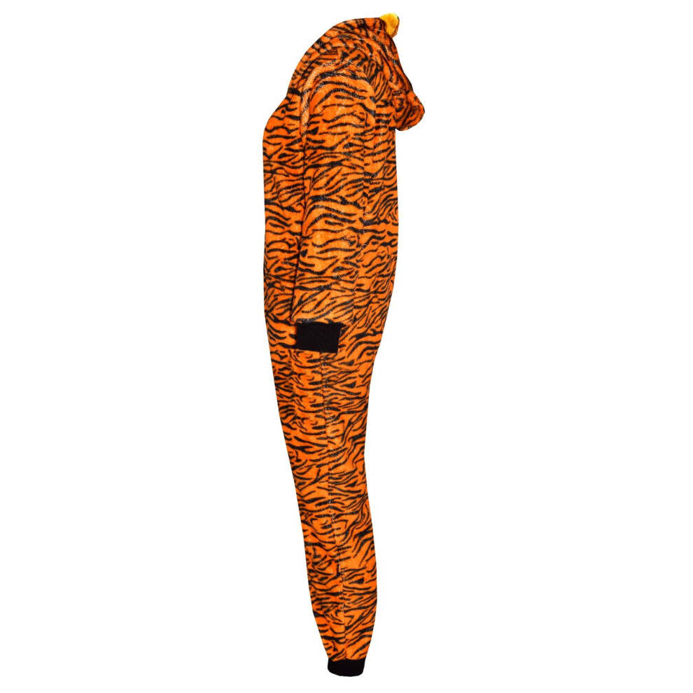 (13-14 Years) Kids Girls Boys A2Z Onesie One Piece Soft Fluffy Tiger Halloween Costume 7-14 Yr