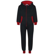 (13 Years) Kids Girls Boys Fleece Contrast A2Z Onesie One Piece Red All In One Jumpsuit2-13