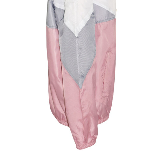 (7-8 Years) Kids Girls Boys Windbreaker Jackets Baby Pink Panelled Hooded Raincoat 5-13 Year