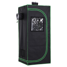 Outsunny Mylar Hydroponic Grow Tent with Floor Tray - 60x60x140 cm, 98% Reflective Lining, 600D Oxford, Steel Frame, 59.985