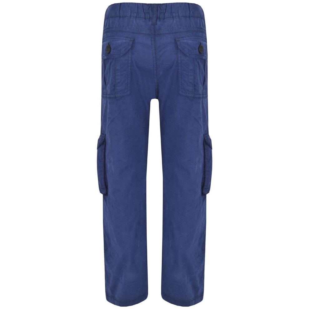 (9-10 Years, Navy) Kids Boys Youth BDU Ranger 6-Pocket Combat Cargo Trousers Fashion Pants 5-13 Yrs
