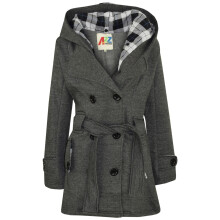 (11-12 Years, Charcoal) Kids Girls Overcoat Hooded Trench Coat Padded Oversized Lapels Long Parka Jacket
