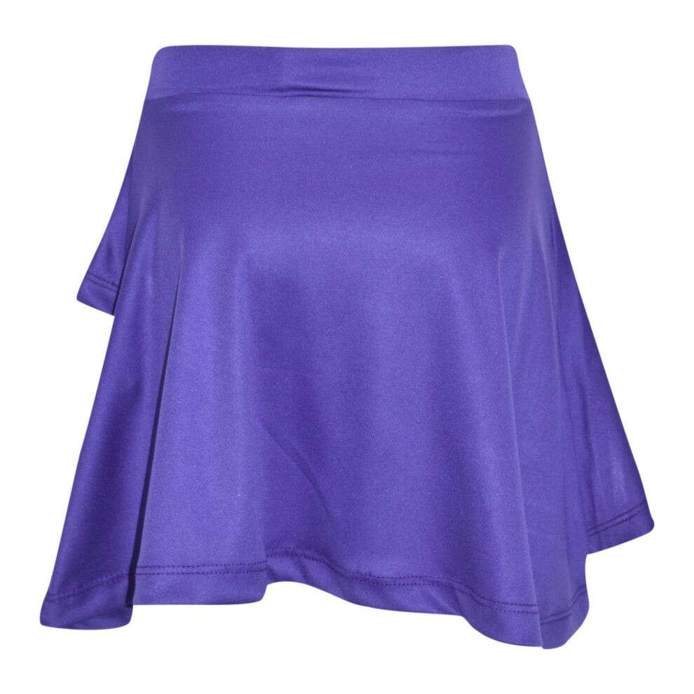 13 Years Purple Gilrs Skirt Kids Plain Color School Fashion Dance Frill Skirts Age 5 13 Years on OnBuy