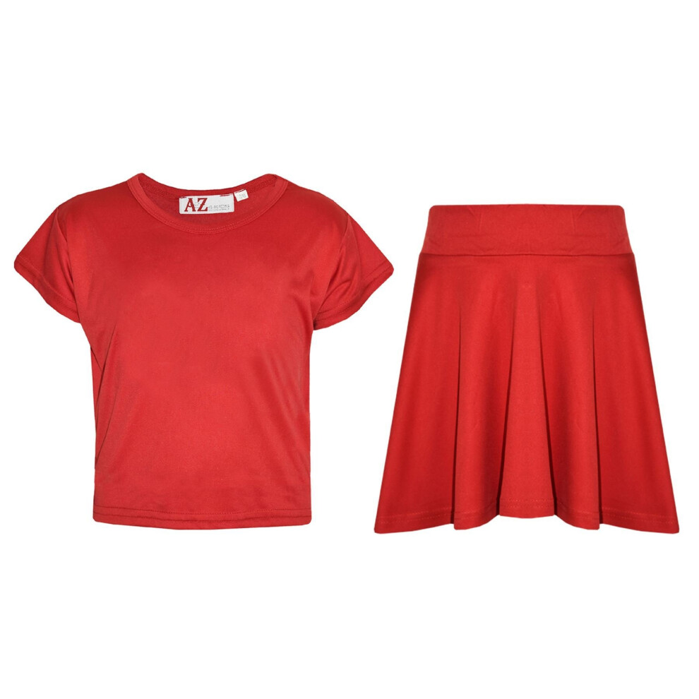 Plain red skater skirt best sale