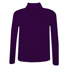 (3-4 Years, Purple) Kids Girls Polo Neck T Shirt Ribbed Cotton Jumper Long Sleeve Top Age 2-13 Years