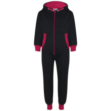 (2-3 Years, Pink) Kids Girls Boys Fleece Contrast A2Z Onesie One Piece All In One Jumpsuit 2-13 Yr