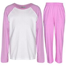 (5-6 Years, Baby Pink) Kids Girls Boys PJs Plain Color Stylish Color Cotrast Pajamas Set Age 5-13 Years