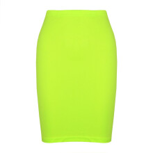 (9-10 Years, Neon Green) Gilrs Skirt Kids Plain Color School Fashion Dance Pencil Skirts Age 7-13 Years