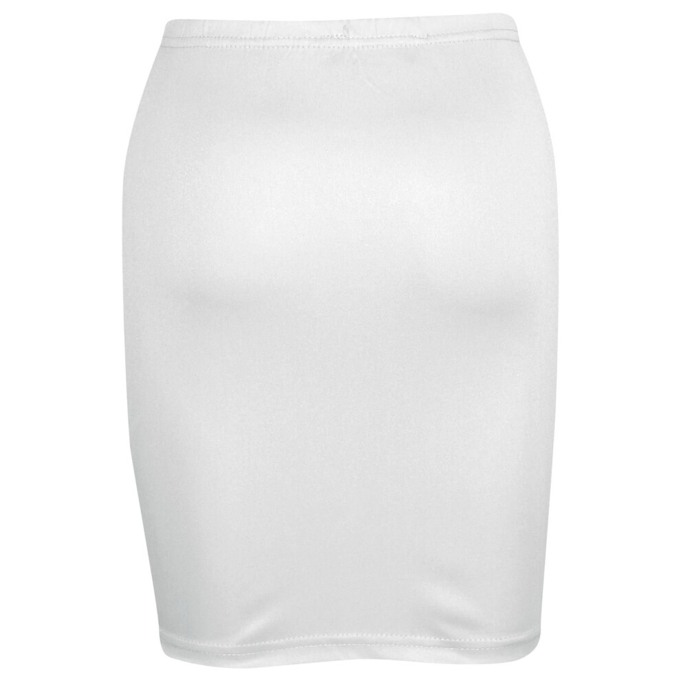 (11-12 Years, White) Gilrs Skirt Kids Plain Color School Fashion Dance Pencil Skirts Age 7-13 Years