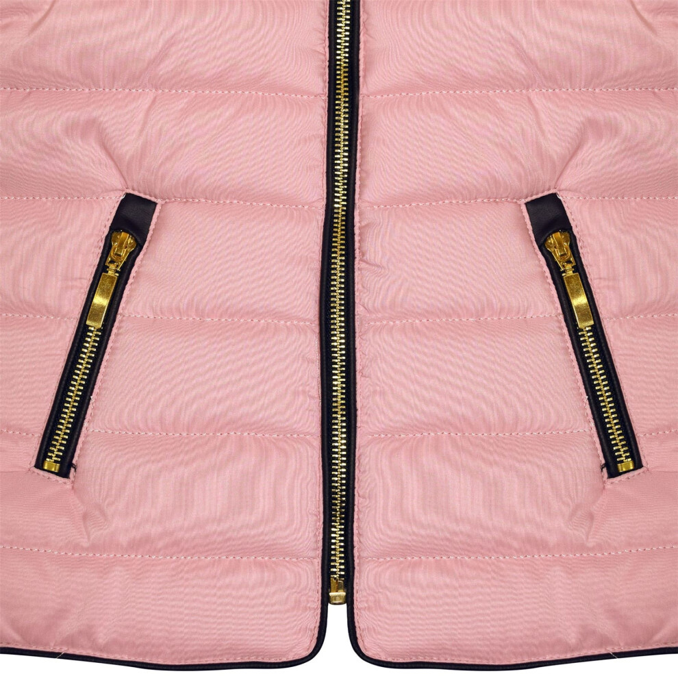 (5-6 Years, Baby Pink) Kids Girls Boys Sleeveless Hooded Lined Gilet Body Warmer Puffer Jackets 5-13 Yr