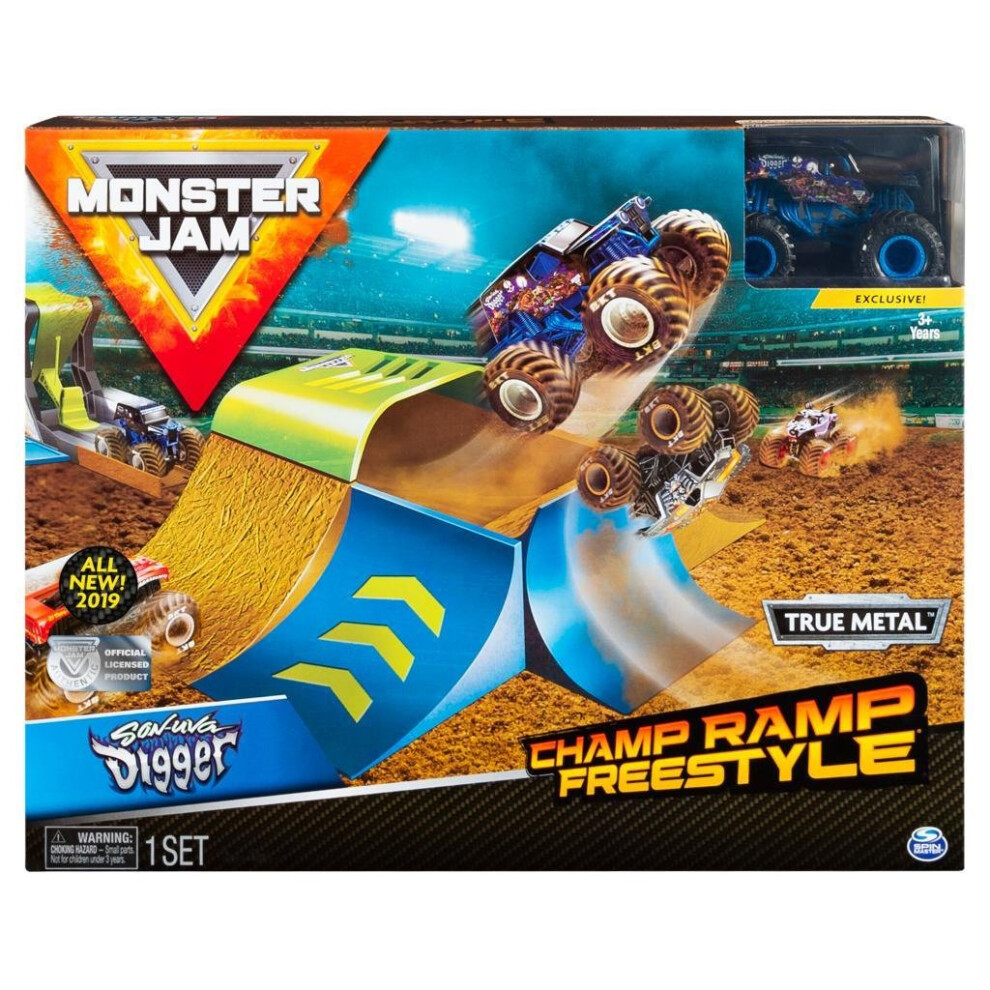 Monster Jam 1:64 Champ Ramp Freestyle Stunt Playset