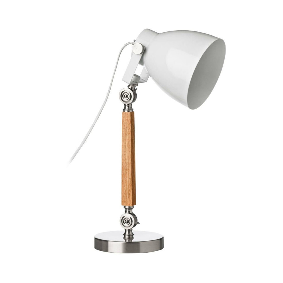 Premier Housewares Table Lamp With Uk Plug, Easy To Assemble Bedside Table, Adjustable Head Lamp For Living Room Table Light