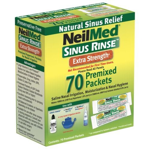 NeilMed Sinus Rinse Premixed Sachets Hypertonic Nasal Irrigation 70 ...