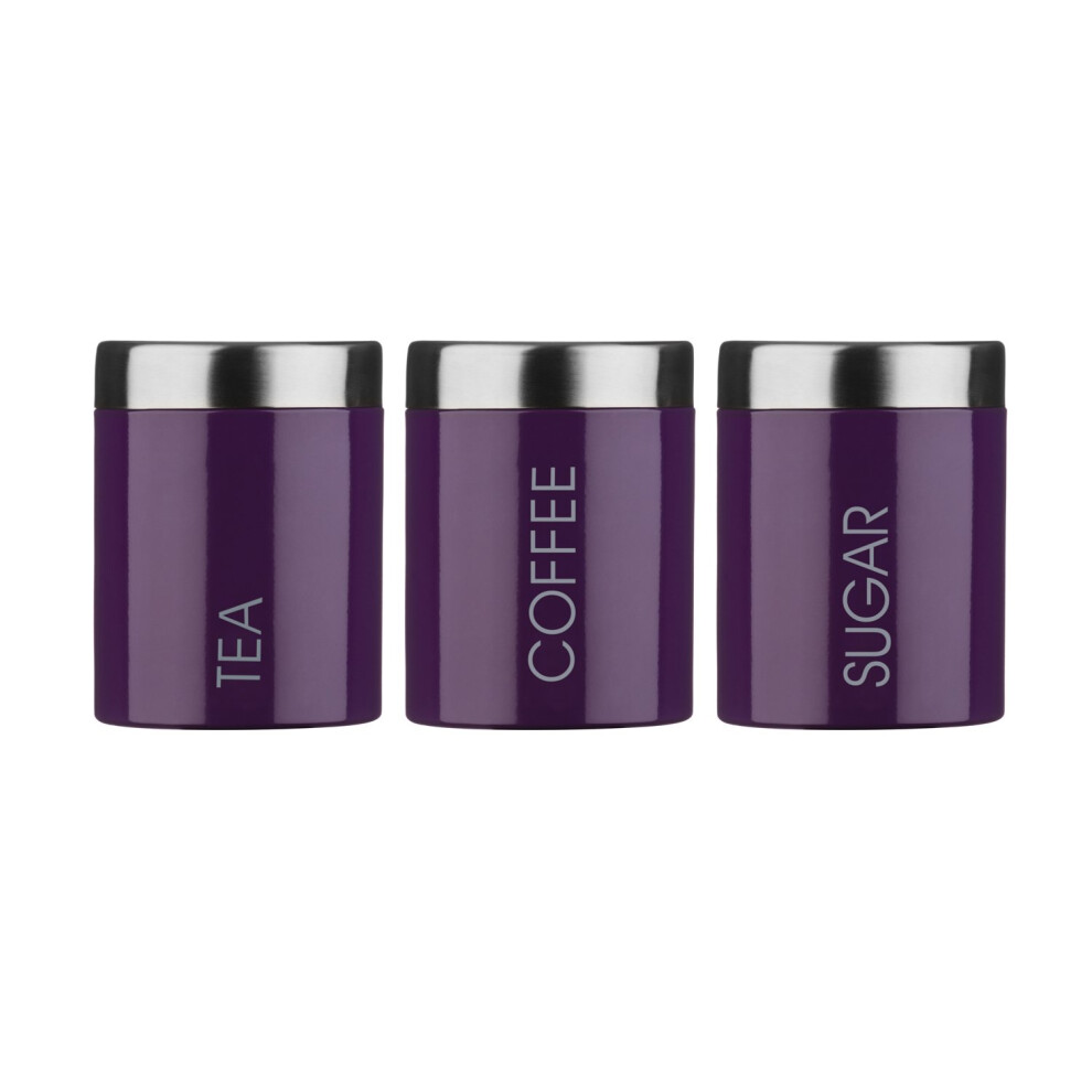 Premier Housewares Tea, Coffee & Sugar Canister Set, Purple