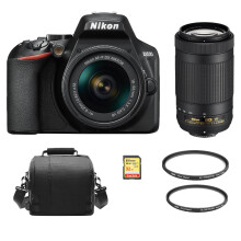 NIKON D3500 KIT 18-55mm VR+70-300MM VR+32GB card+Bag+55&58mm Protector
