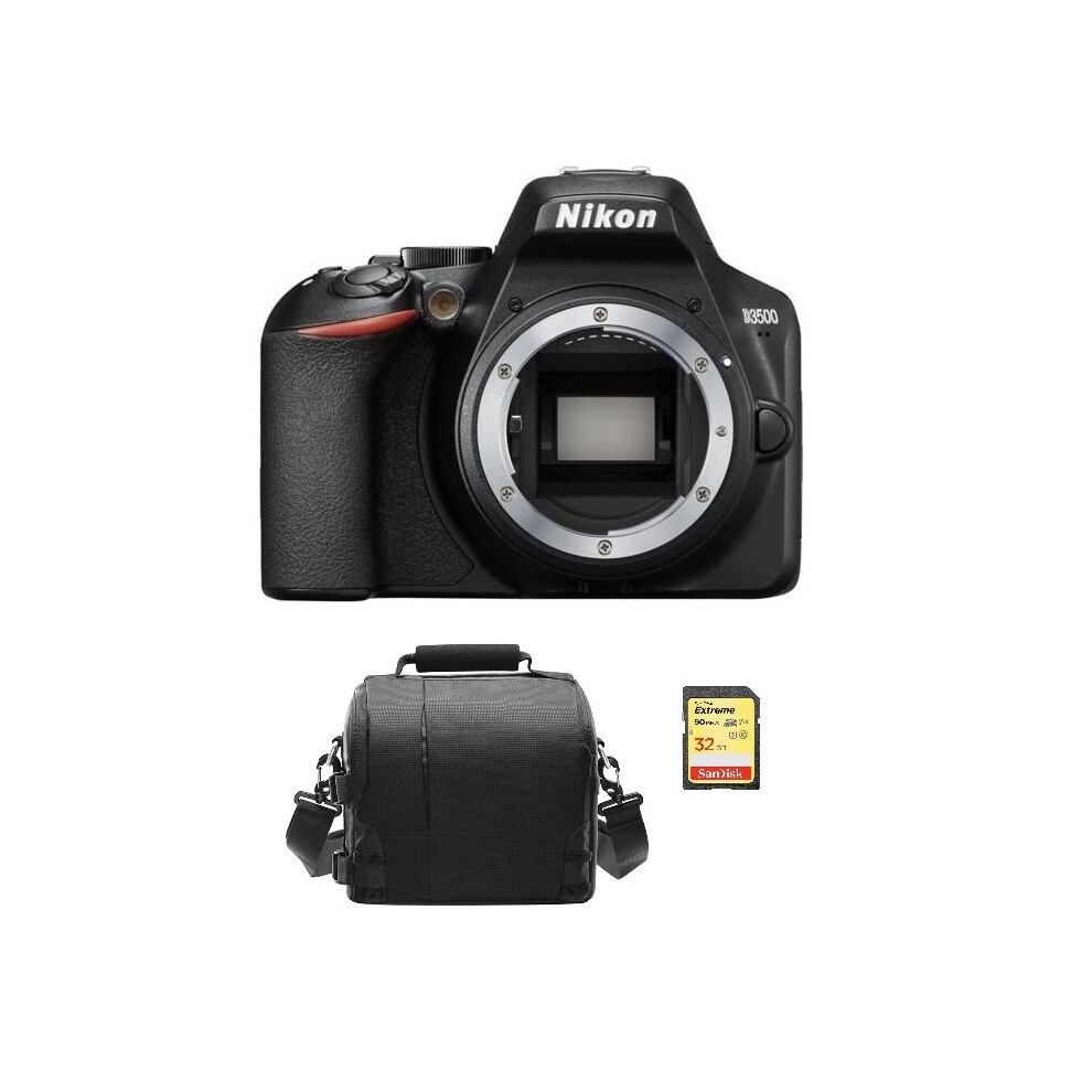 NIKON D3500 Body Black + 32GB SD card + camera Bag