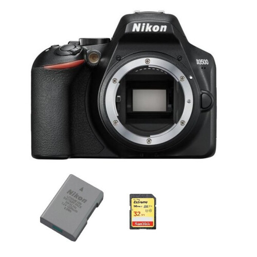 Nikon NIKON D3500 Σώμα Μαύρο + 32GB κάρτα μνήμης SD + Μπαταρία EN-EL14A