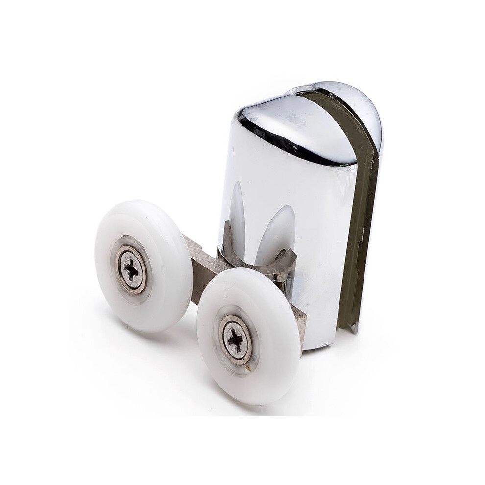 - 2 X Shower Part Shower Door Chromeplate Bottom Rollers/runners/wheels 23mm Wheel Diameter L061 - Image 2