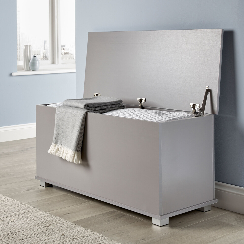 Home Source Malmo Ottoman Storage Chest Toy & Blanket Box - Grey