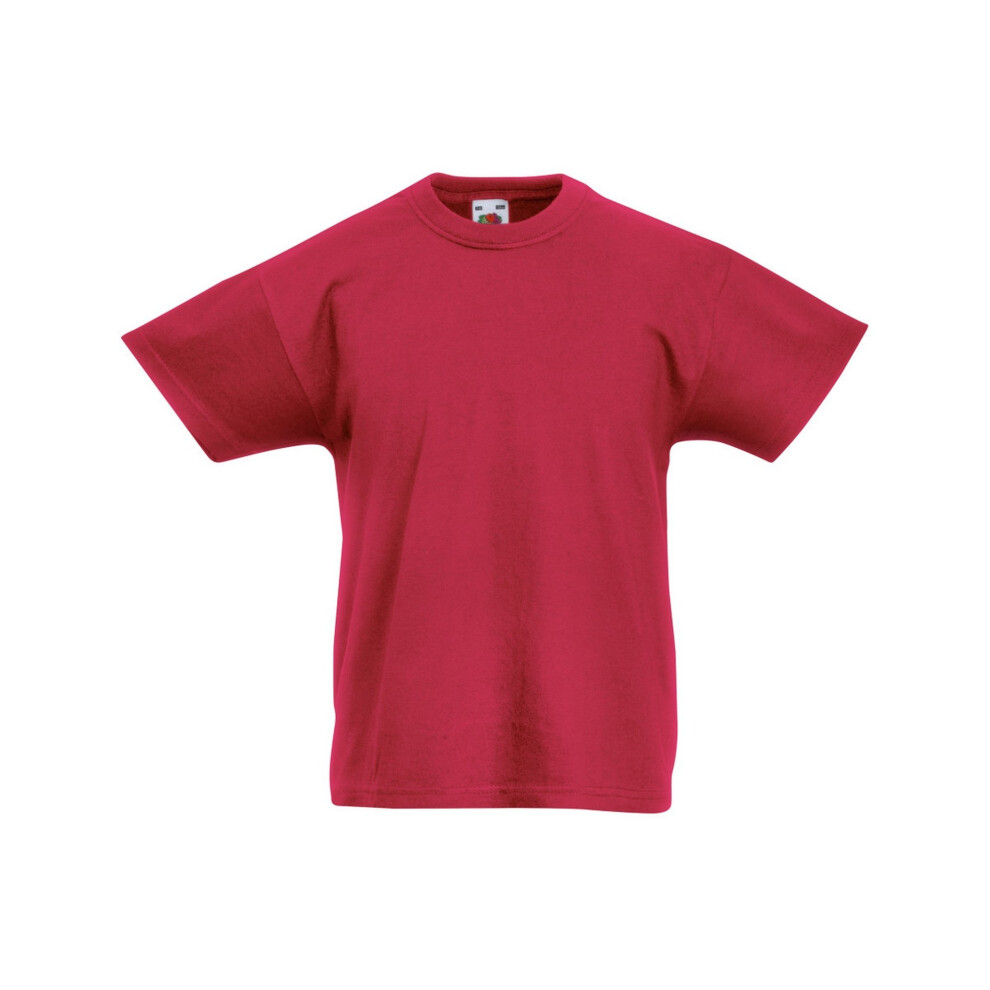 (14-15 Years, Brick Red) Fruit Of The Loom Childrens/Teens Original Short Sleeve T-Shirt