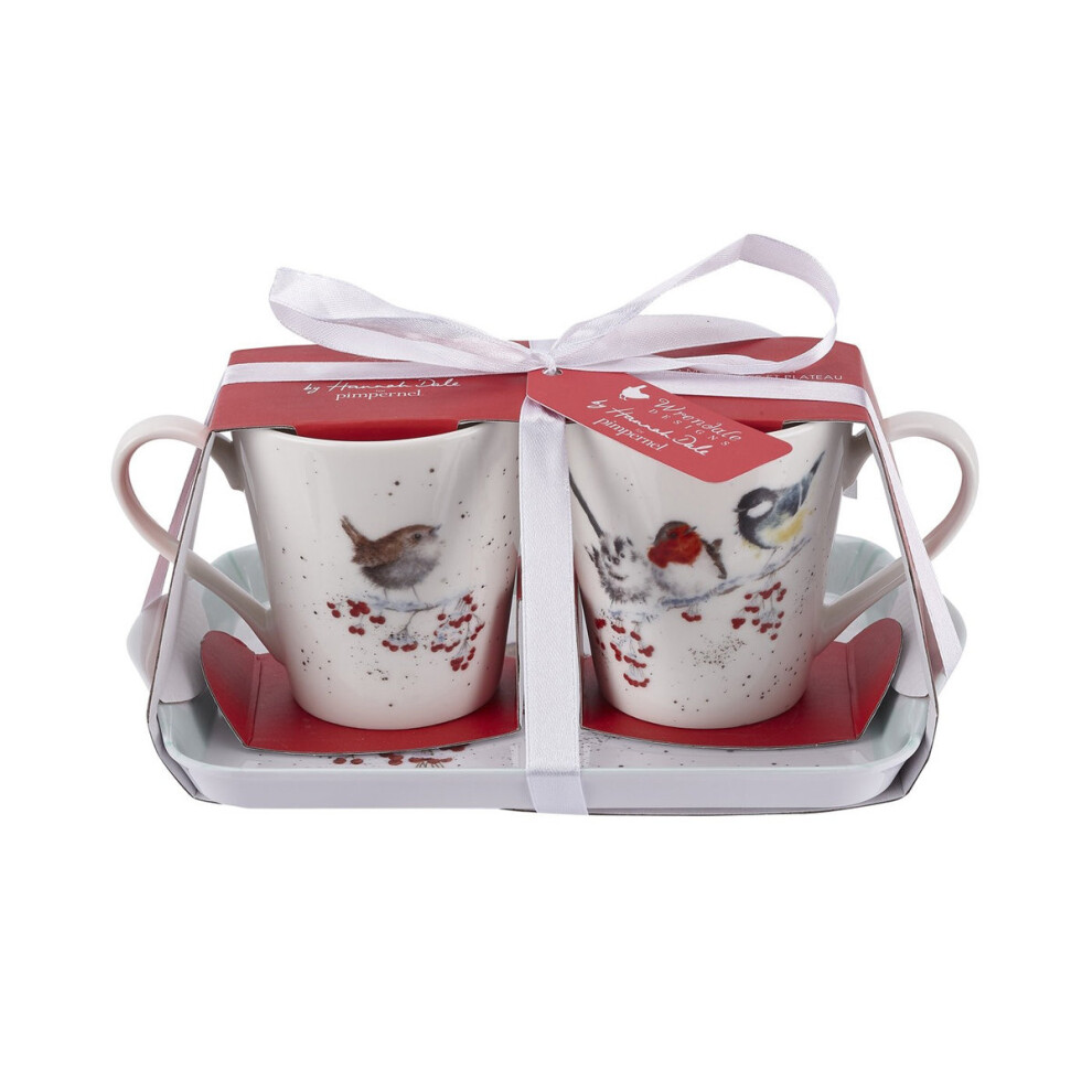 Wrendale Christmas Mug And Tray Set, One Snowy Day