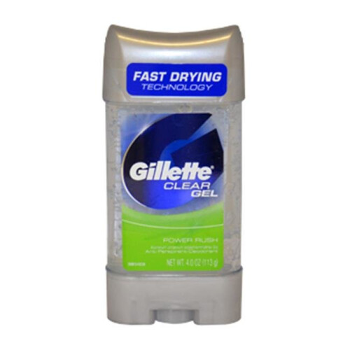 Gillette Gillette, Clear + Dri-Tech, Antiderritante e Deodorante, Power Rush, 3.8 oz (107 g)
