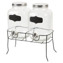 4L Twin Glass Drink Dispenser | Double Glass Drink Dispenser With Stand