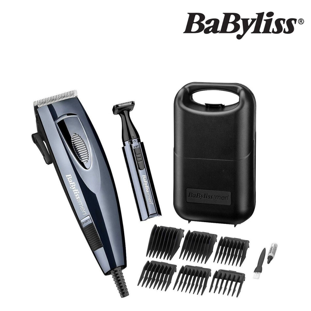 BaByliss 7456U Powerblade Pro Hair Clipper Electric Corded Shaver 6pc Kit