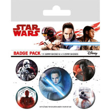 STAR WARS Official Pin Backed Badge Pack THE LAST JEDI Characters