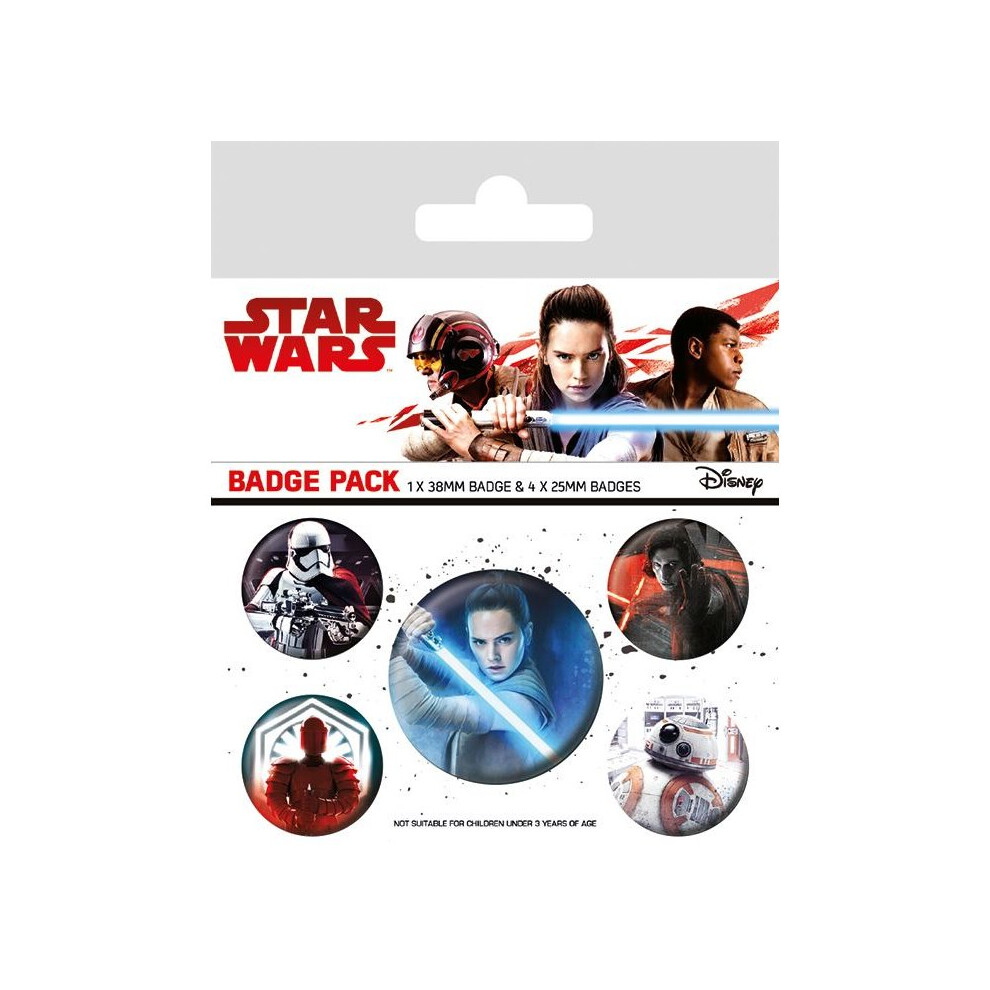 Star Wars Official Pin Backed Badge Pack The Last Jedi Characters