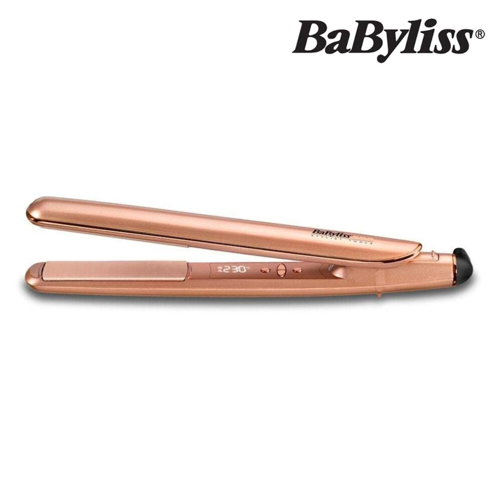 Babyliss Bab2395cu Pro Keratin Lustre Hair Straightener Rose Gold Ceramic Plates
