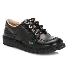(UK 12) Kickers Kick Lo M Core Mens Black Leather Shoes