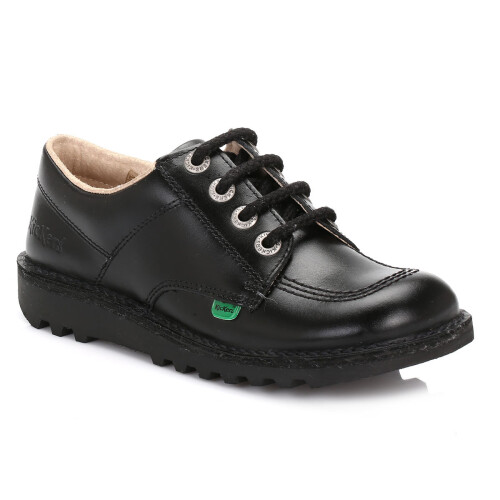 (UK 12) Kickers Kick Lo M Core Mens Black Leather Shoes