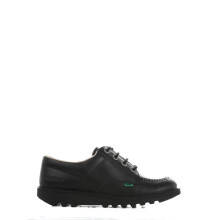 (UK 3) Kickers Kick Lo Y Core Youths Black Leather Shoes
