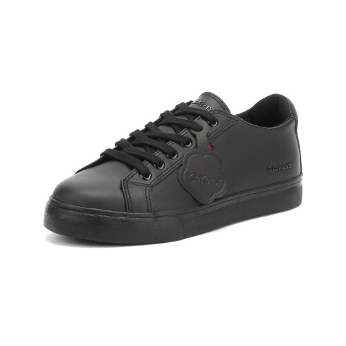 KicKers (UK 5) Kickers Youth Black Leather Tovni Lacer Trainers